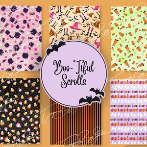 Boo-Tiful Scrolls Halloween Digital Paper {Holiday Paper Collections}