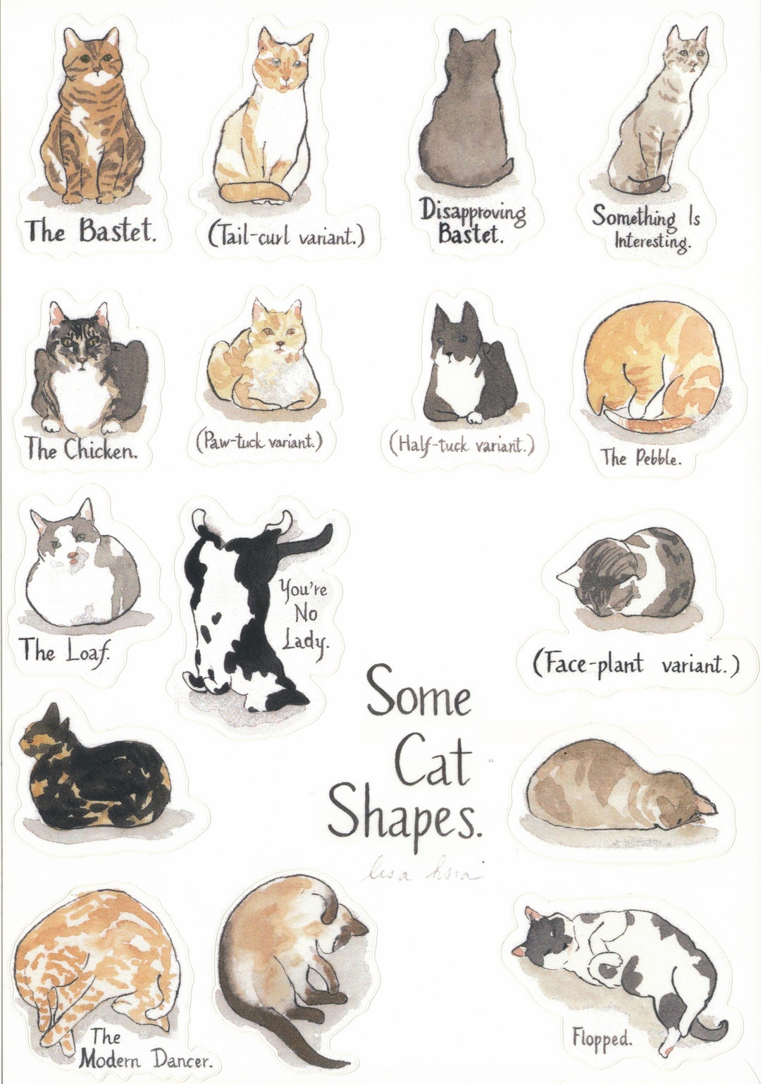 Cat Shape Sticker Cat Shapes Stickers - Etsy