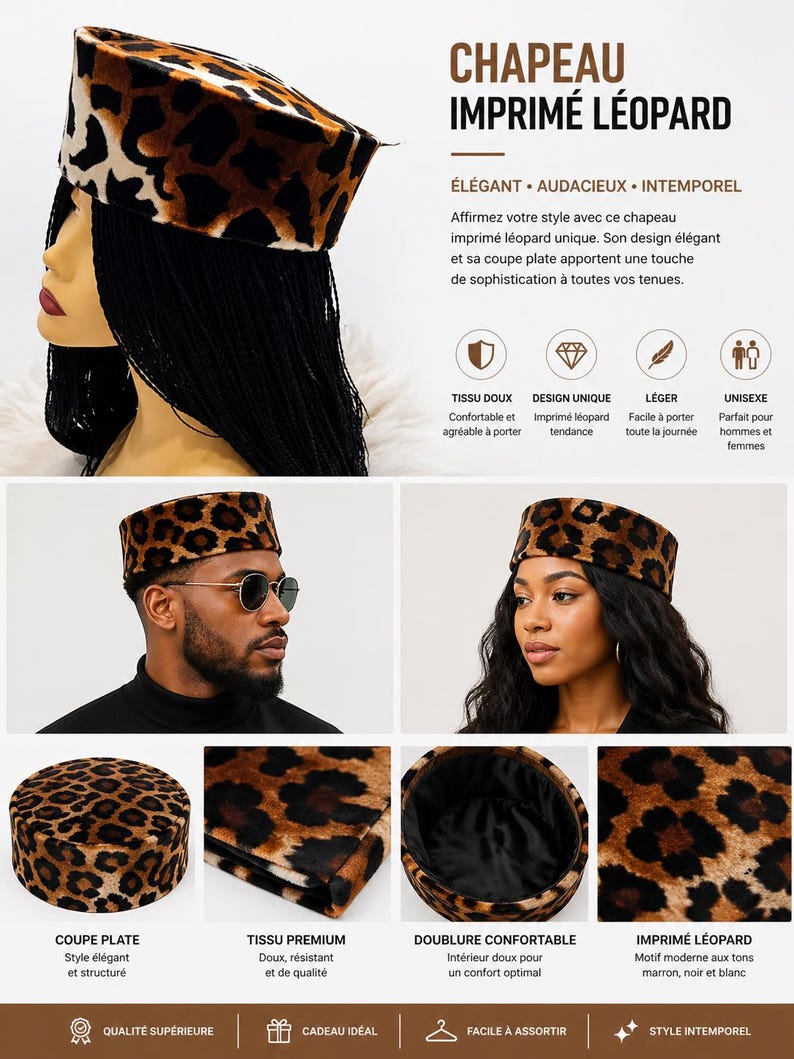 African Traditional Handmade Hat Leopard Print for All Occasions - Etsy