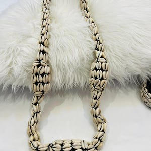 Original African handmade long cowries chain