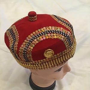 Ozo Ichie Hat -Igbo Royalty Velvet Cap Nigerian Cultural Hat for men Igbo Wedding & Traditional Wear