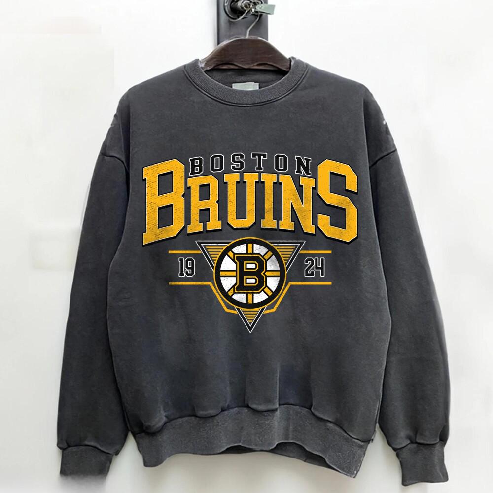 Boston Bruins Starter Stick And Puck Logo Fleece Pullover Sweatshirt - Heather G