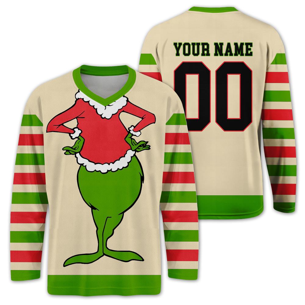Discover Men's Christmas Movie Character Ice Hockey Jersey with Custom Name and Number