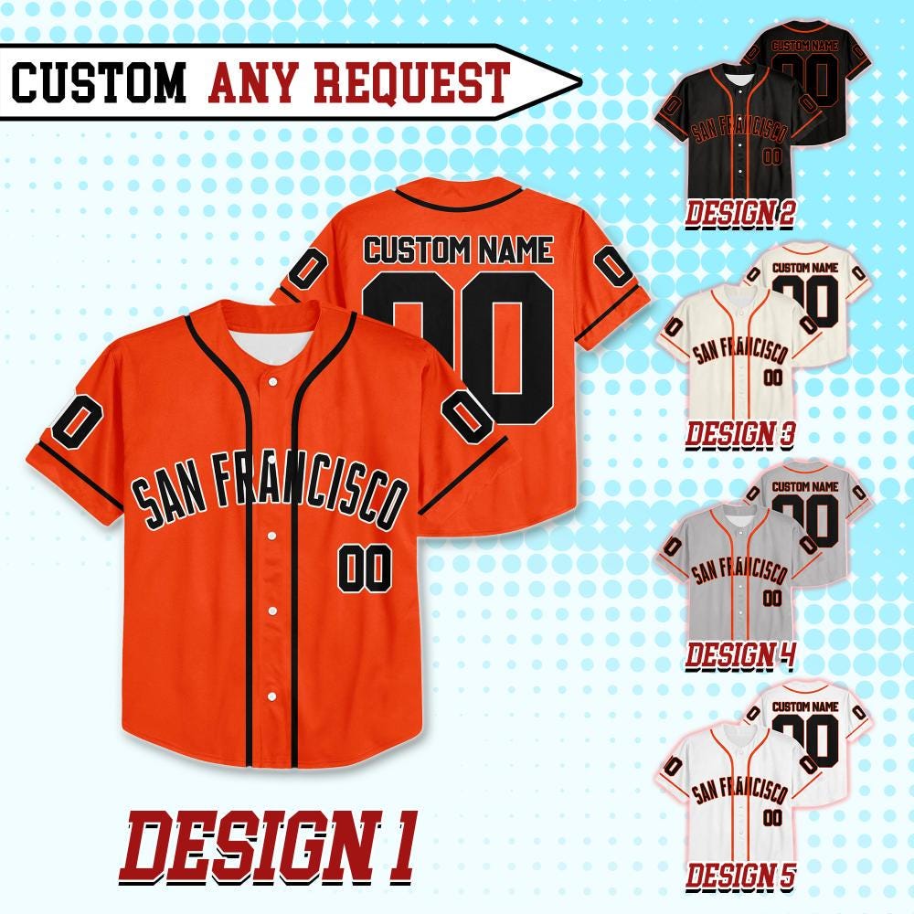 Discover Custom  San Francisco Baseball Team Jersey, Custom Name Number Baseball Jersey Uniform, Jersey For Fan, Baseball Lovers