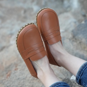 Grounding barefoot Shoes, Minimalist Women Shoes, Sustainable Barefoot, Leather Barefoot Shoes, Hippie Vintage, Flat Flexible Leather Sole