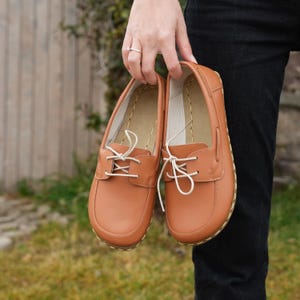 NEW Style Barefoot Women&#39;s Shoes With Grounding, Handmade Leather Barefoot Shoes, Earth Shoe Barefoot, All Leather Shoes, Lace Up Women Shoe