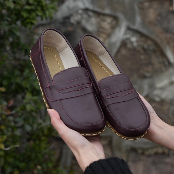 Chaussures de mise à la terre pour femmes bordeaux, chaussures