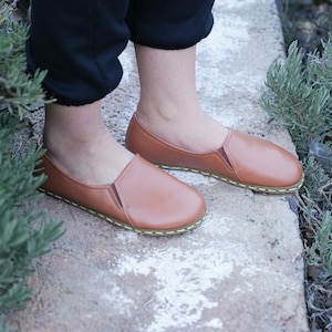 Mink Leather Barefoot Loafers: Handmade Minimalist Zero Drop Shoes