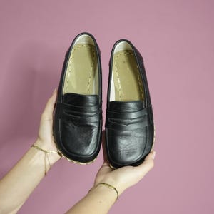 Mens Earthing Shoe, Barefoot Shoes Mens, New Crazy Black, Groudning Shoes Copper Rivets, Leather Sole, Wide Toe Box, Barefoot Oxford Shoes