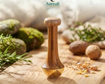 Aurealí Kansa Wand Face Massager – Ayurvedic Teak Wood & Bronze Tool
