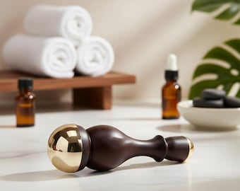 Baguette ovale Kansa | Outil ayurvédique de sculpture du visage pour l'éclat, le drainage lymphatique, le lifting de la mâchoire