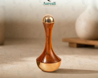 Aureali 2 en 1 Kansa Face Wand – Herramienta de masaje facial y para el contorno de ojos para reafirmar la piel.