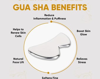 B Shape Stainless Steel Gua Sha Tool | Muscle Relief & Face Sculpting