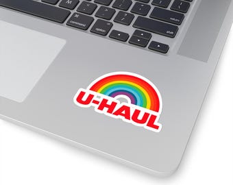 Pegatinas troqueladas de lesbianas de U-Haul, pegatina LGBTQ, humor lésbico, regalo de orgullo LGBT, calcomanía de vinilo, computadora portátil, botella de agua, pegatina queer