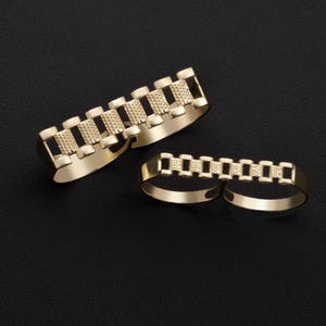10k gold two finger Rollie ring | yellow gold ring | two finger ring | RX ring