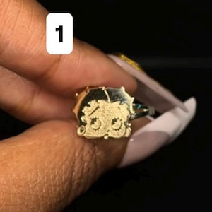 BUNDLE 14K | 10k solid gold character jewelry | Betty ring | Betty boo |  gold rings | cute rings | Betty boop | Betty pendant | 90s jewelry