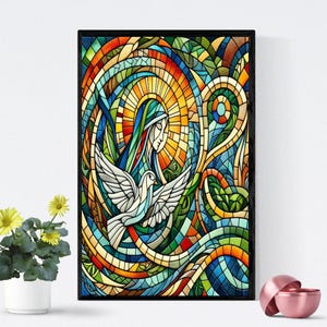 Celtic Virgin Mary Art: Christian Home Decor (Digital Download PNG&JPEG Files 300 DPI)