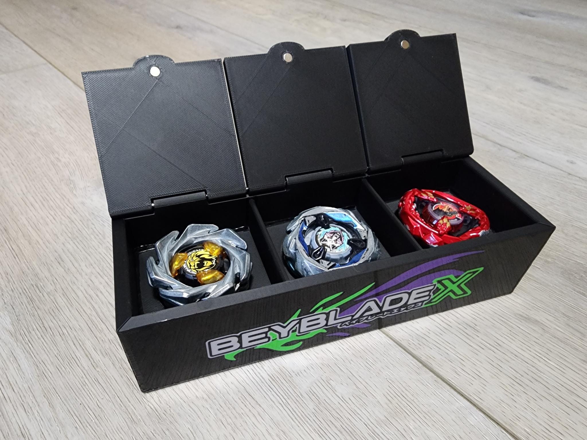 カスタムベイブレードXデッキケース：マグネット蓋付き3Dプリント