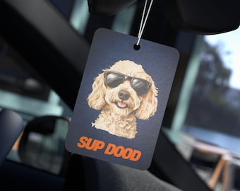 Navy Blue Goldendoodle Car Air Freshener | Dog Lover Gift, 3 Scents