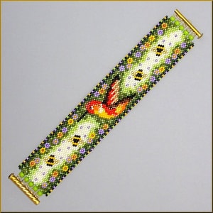 Hummingbird Spring Peyote Bracelet Pattern by Kristy Zgoda