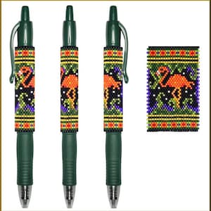 Flamingo Jungle  Pilot G2 Pen Cover Pattern by Kristy Zgoda