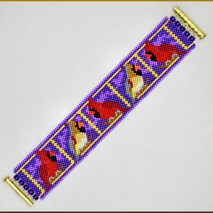 Cardinal Sampler a Peyote Bracelet Pattern by Kristy Zgoda