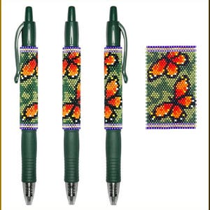 Monarch Summer Pilot G2 Pen Cover Pattern by Kristy Zgoda