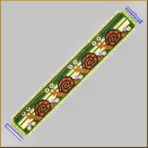 Slime Time Peyote Snail Bracelet Pattern by Kristy Zgoda