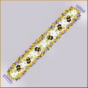 Honey Bee Shimmer Peyote Bracelet Pattern by Kristy Zgoda