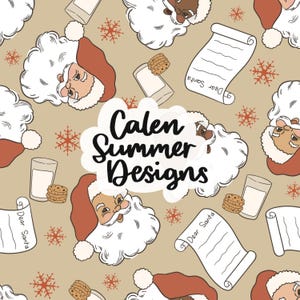 Santa Cookies and Milk Seamless Pattern File for Commercial Use, Christmas Seamless, Santa Seamless, Christmas Sublimation