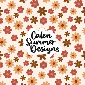 Ditsy Retro Fall Floral Seamless Pattern File for Commercial Use, Floral Pattern, Daisy Seamless