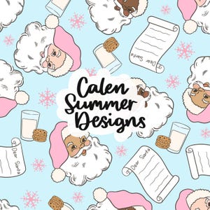 Santa Cookies and Milk Seamless Pattern File for Commercial Use, Christmas Seamless, Santa Seamless, Christmas Sublimation