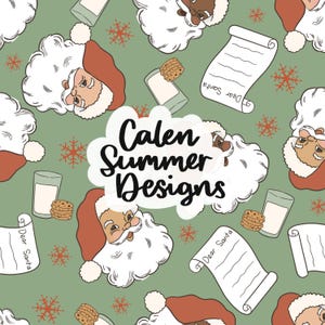 Santa Cookies and Milk Seamless Pattern File for Commercial Use, Christmas Seamless, Santa Seamless, Christmas Sublimation