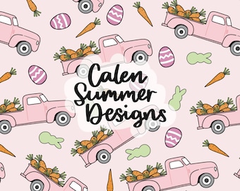 Easter Trucks Seamless Pattern File for Commercial Use, Easter Seamless, Easter Sublimation, Easter Fabric