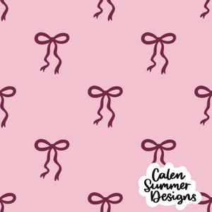 Valentine’s Day Bows Seamless Pattern File for Commercial Use, Coquette Valentines Seamless, Valentines Digital Paper