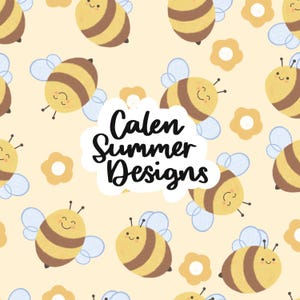 Daisy Bees Seamless Pattern File for Commercial Use, Bee Fabric Sublimation, Bee Pattern, Spring Summer Bee