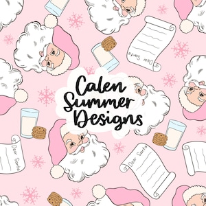 Santa Cookies and Milk Seamless Pattern File for Commercial Use, Christmas Seamless, Santa Seamless, Christmas Sublimation
