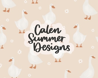 Spring Geese Seamless Pattern File for Commercial Use, Duck Seamless, Minimal Spring Pattern, Spring Fabric Print