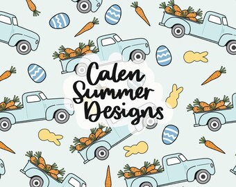 Easter Trucks Seamless Pattern File for Commercial Use, Easter Seamless, Easter Sublimation, Easter Fabric