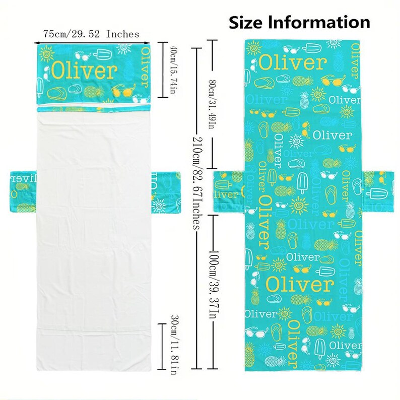 Hoomall Personalized Beach Towel - 23"x47" Microfiber Quick-Dry With Custom Name 2 thumbnail image
