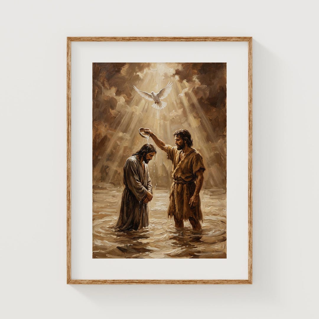 Vintage Baptism of Jesus Christ by John the Baptist, Spiritual ...