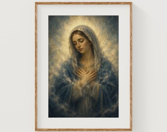 Devotional Virgin Mary Portrait, Sacred Classic Art (Digital Download)