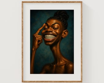 Stylized Portrait of African American Woman with Diamond Grill (Digital Download)