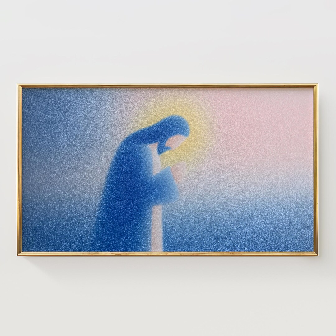 Jesus Christ Frame TV Art, Spiritual Minimalist Wall Decor, Devotional ...