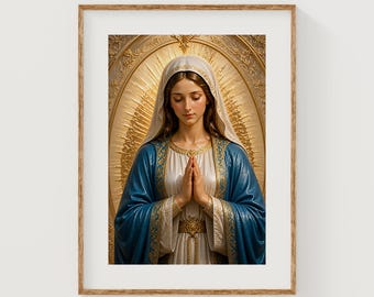Devotional Virgin Mary Portrait, Renaissance Inspired Sacred Art (Digital Download)