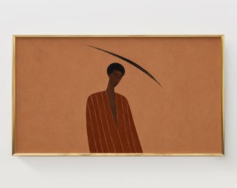 Arte abstrata de homem com roupão ferrugem para TV Samsung Frame (Download digital)