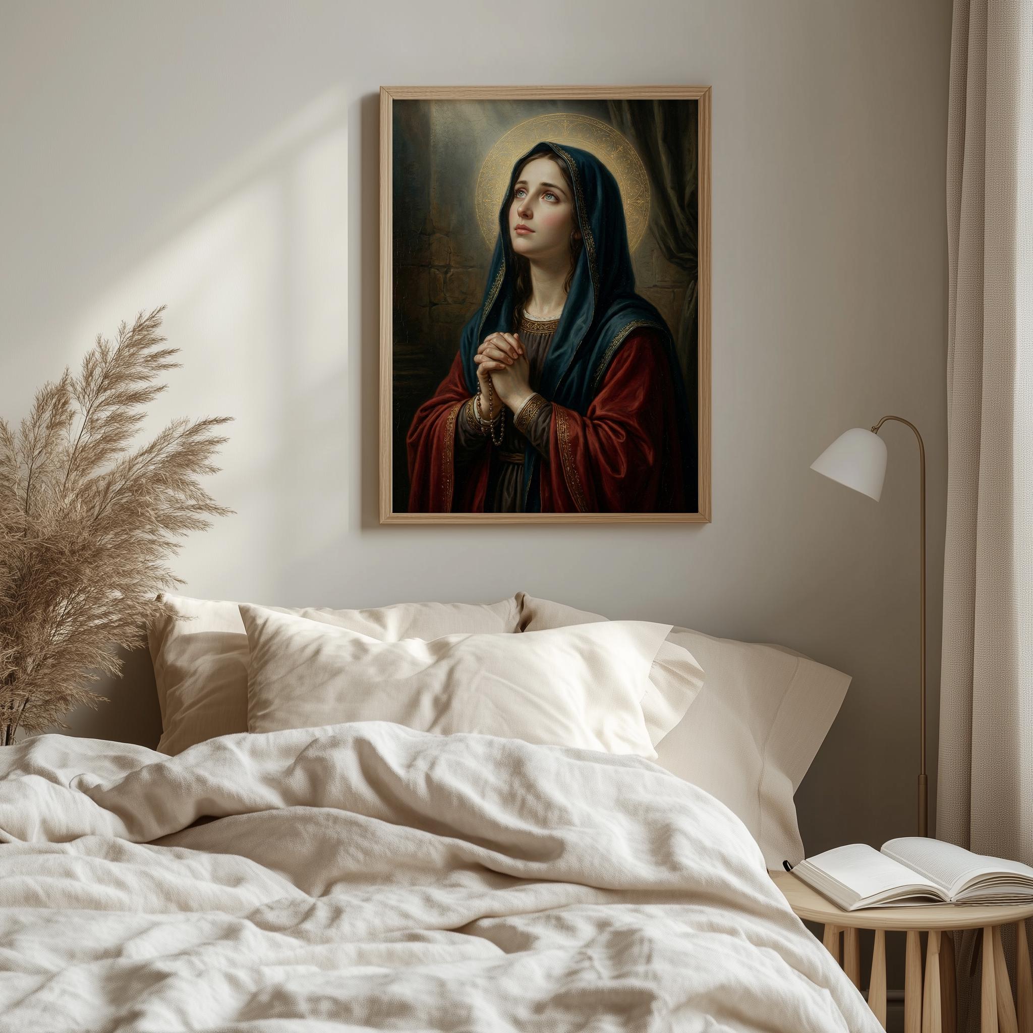 Blessed Virgin Mary Printable Wall Art, Vintage Religious Art ...