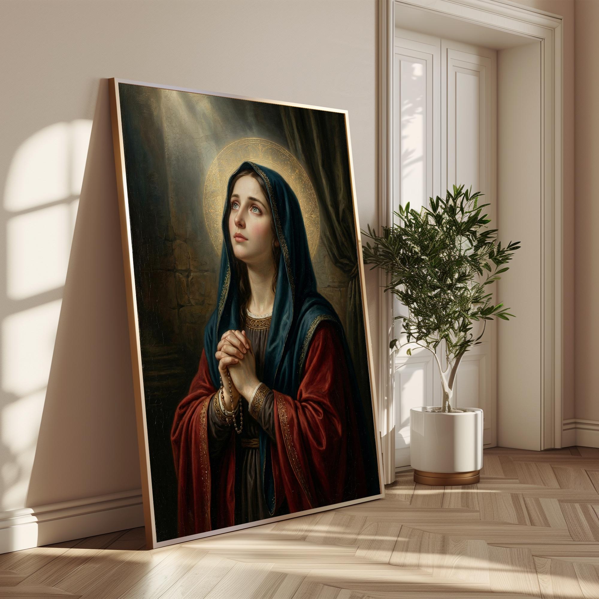 Blessed Virgin Mary Printable Wall Art, Vintage Religious Art ...