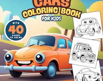 Cars Coloring Pages For Kids, Printable PDF, Digital Download
