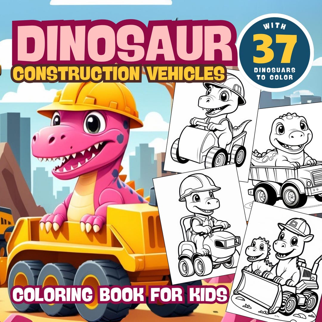 Dinosaur Coloring Pages: Construction Vehicles, Bulldozers, Dump Trucks ...